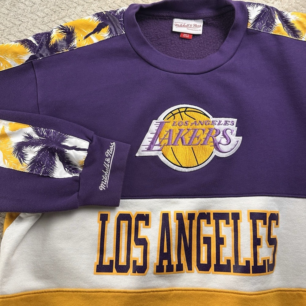 L.A. Lakers Los Angeles Pullover Sweat Shirt Men's XL Mitchell Ness Embroidered